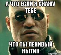 а что если я скажу тебе что ты ленивый нытик