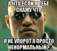 а что если я тебе скажу что я не упорот а просто ненормальный?