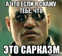 а что если я скажу тебе, что это сарказм