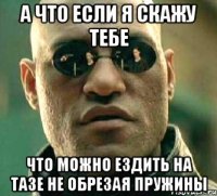 а что если я скажу тебе что можно ездить на тазе не обрезая пружины