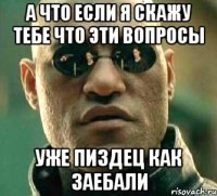 а что если я скажу тебе что эти вопросы уже пиздец как заебали