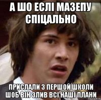 а шо еслі мазепу спіцально прислали з першой школи шоб він злив всі наші плани