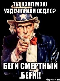 ты взял мою уздечку или седло? беги смертный ,беги!!