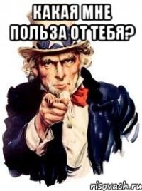 какая мне польза от тебя? 