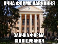 очна форма навчання заочна форма відвідування