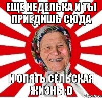 еще неделька и ты приедишь сюда и опять сельская жизнь :d