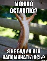 можно оставлю? я не буду о ней напоминать) ась?