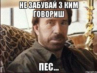 не забувай з ким говориш пес...