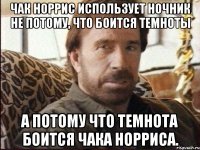чак норрис использует ночник не потому, что боится темноты а потому что темнота боится чака норриса.
