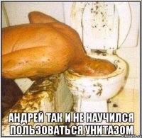  андрей так и не научился пользоваться унитазом