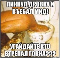 пикнул дровку и въебал мид! угайдайте кто втрепал говна???