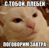 с тобой, плебей поговорим завтра
