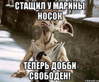 стащил у марины носок теперь добби свободен!