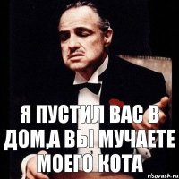 Я пустил вас в дом,а вы мучаете моего кота