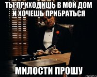 ты приходишь в мой дом и хочешь прибраться милости прошу