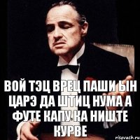 вой тэц врец паши ын царэ да штиц нума а футе капу ка ниште курве