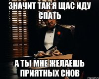 значит так я щас иду спать а ты мне желаешь приятных снов