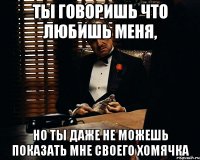 ты говоришь что любишь меня, но ты даже не можешь показать мне своего хомячка