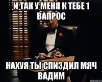 и так у меня к тебе 1 вапрос нахуя ты спиздил мяч вадим