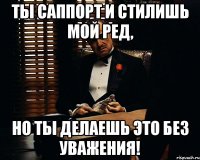 ты саппорт и стилишь мой ред, но ты делаешь это без уважения!