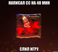 написал сс на 40 мин слил игру