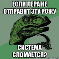 если лера не отправит эту рожу система сломается?