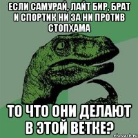 если самурай, лайт бир, брат и спортик ни за ни против стопхама то что они делают в этой ветке?