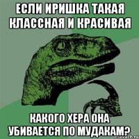 если иришка такая классная и красивая какого хера она убивается по мудакам?