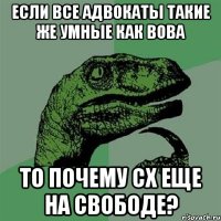 если все адвокаты такие же умные как вова то почему сх еще на свободе?