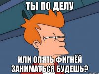 ты по делу или опять фигнёй заниматься будешь?