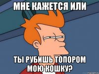 мне кажется или ты рубишь топором мою кошку?