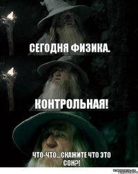 Сегодня физика. контрольная! Что-что...скажите что это сон?!