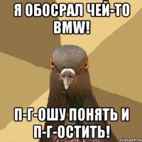 я обосрал чей-то bmw! п-г-ошу понять и п-г-остить!