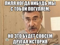 лиля,когда нибудь мы с тобой погуляем, но это будет совсем другая история