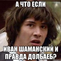 а что если иван шаманский и правда долбаеб?