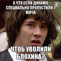 а что если динамо специально пропустили 2 мяча чтоб уволили блохина?