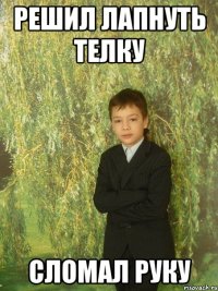 решил лапнуть телку сломал руку