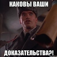 каковы ваши доказательства?!