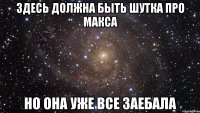 здесь должна быть шутка про макса но она уже все заебала