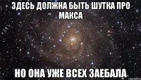 здесь должна быть шутка про макса но она уже всех заебала