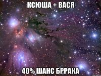 ксюша + вася 40% шанс бррака