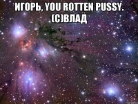 игорь, you rotten pussy. (с)влад 