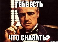 тебе есть что сказать?