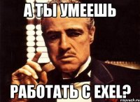 а ты умеешь работать с exel?