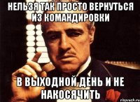 нельзя так просто вернуться из командировки в выходной день и не накосячить