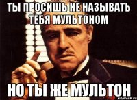 ты просишь не называть тебя мультоном но ты же мультон