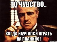 то чувство.. когда научился играть на пианино!