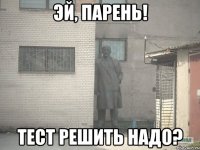 эй, парень! тест решить надо?