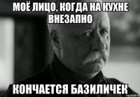 моё лицо, когда на кухне внезапно кончается базиличек