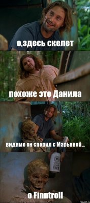 о,здесь скелет похоже это Данила видимо он спорил с Марьяной... о Finntroll